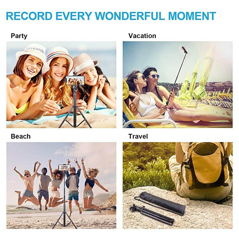 Stick Tripod Bluetooth LATZZ 54 Inch Phone Tripod Extendable iPhone Stand Tripod with Wireless Remote Shutter Compatible iPhone 11 ProXs MAXXRX88P7Galaxy Note 8S10S9+S9 More