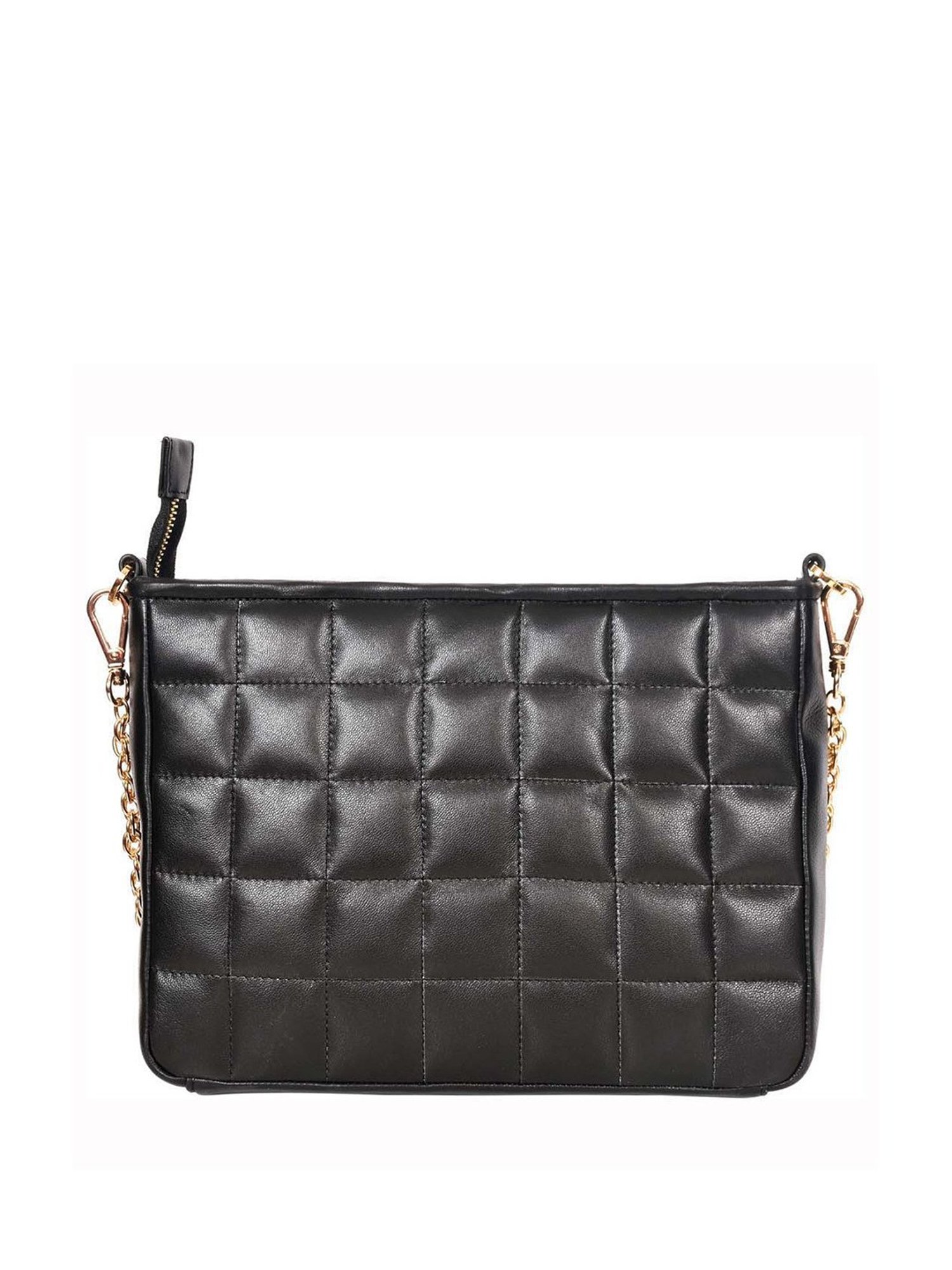 SASSORA Black Quilted Medium Sling Handbag