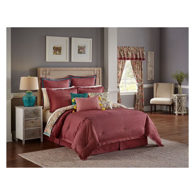 Floral Key of Life Reversible Comforter Set (Queen) 4pc - Waverly