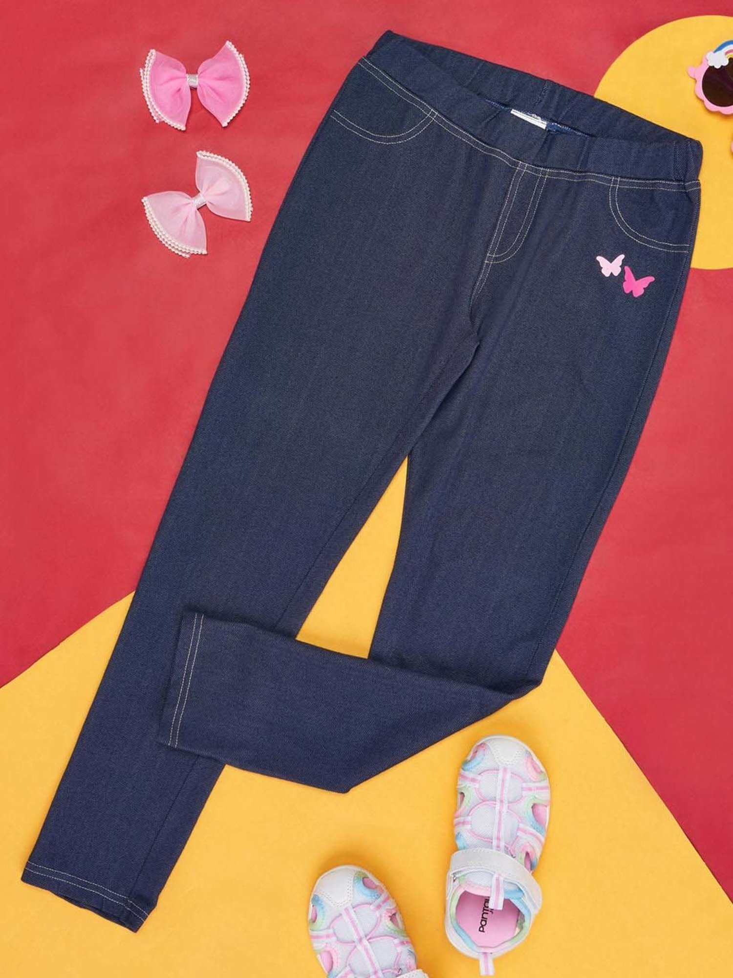 YU by Pantaloons Girls Blue Regular Fit Jeggings