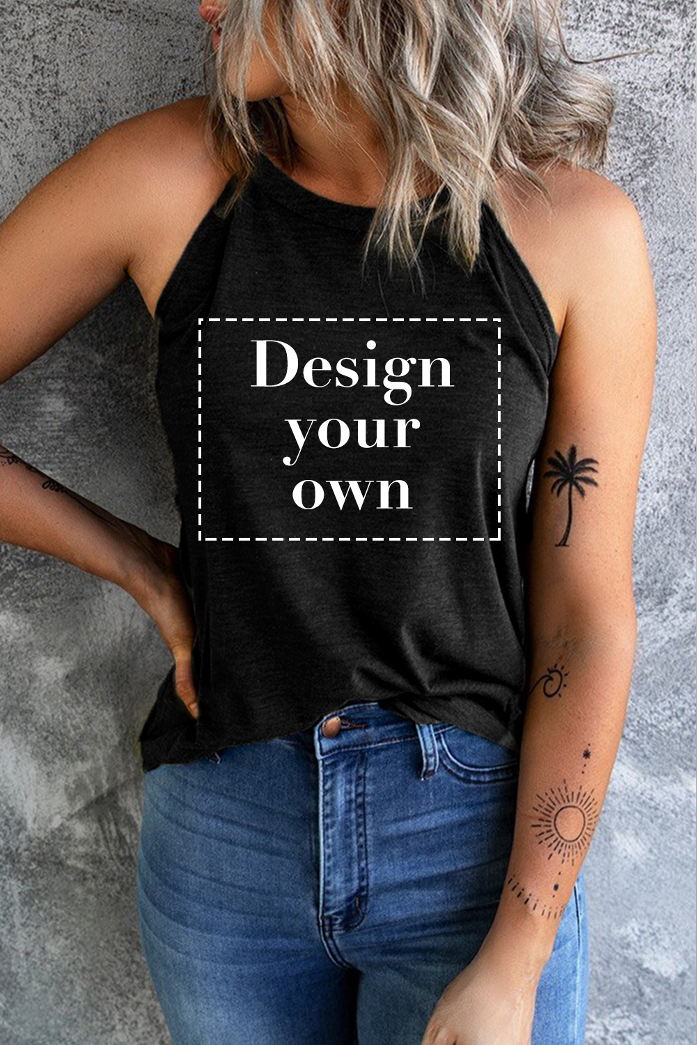 Blank Sweatshirt - Black Plaid Leopard Print Patchwork Long Sleeve Top Customized