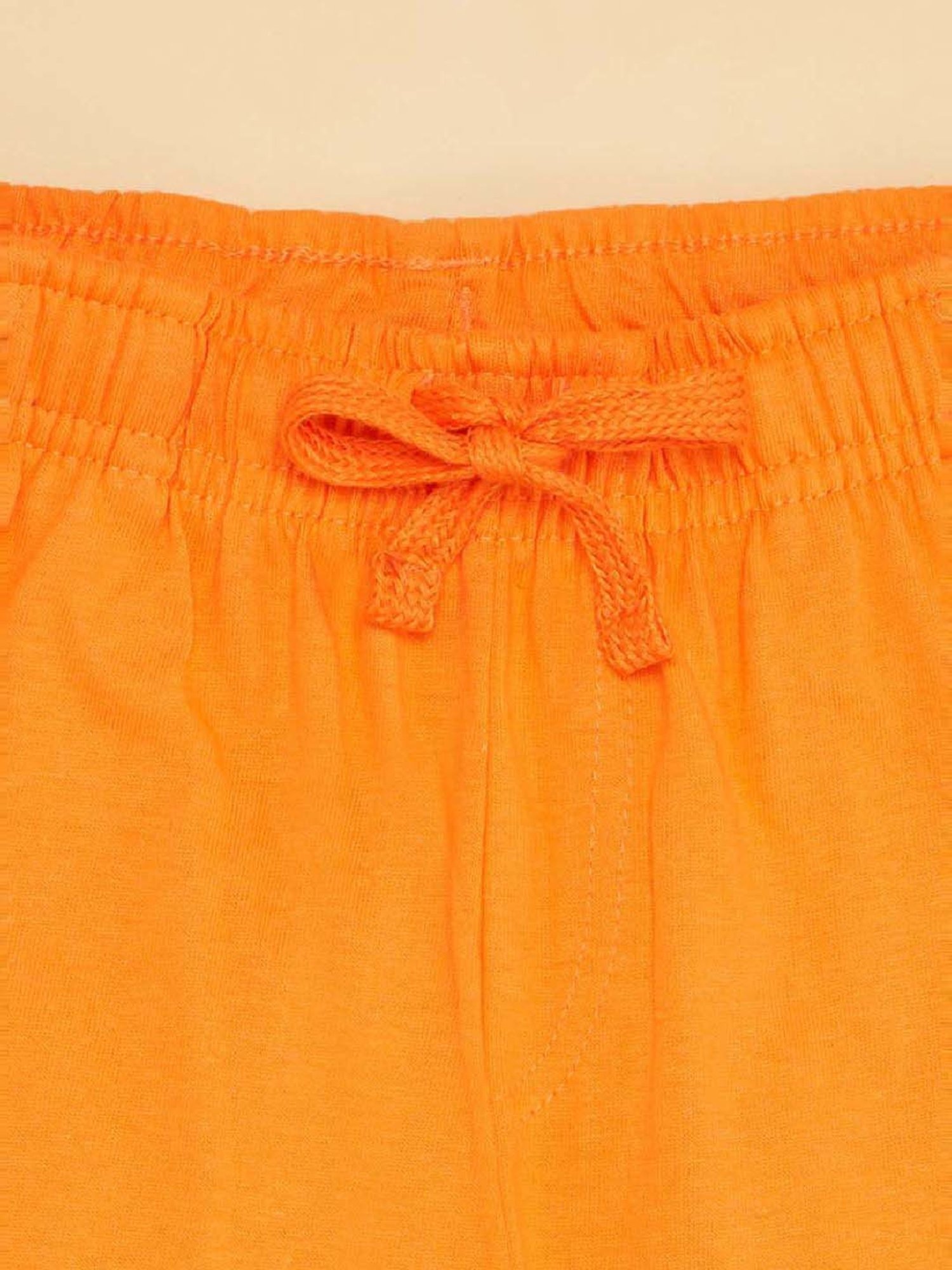 Pantaloons Junior Kids Apricot Cotton Solid Shorts