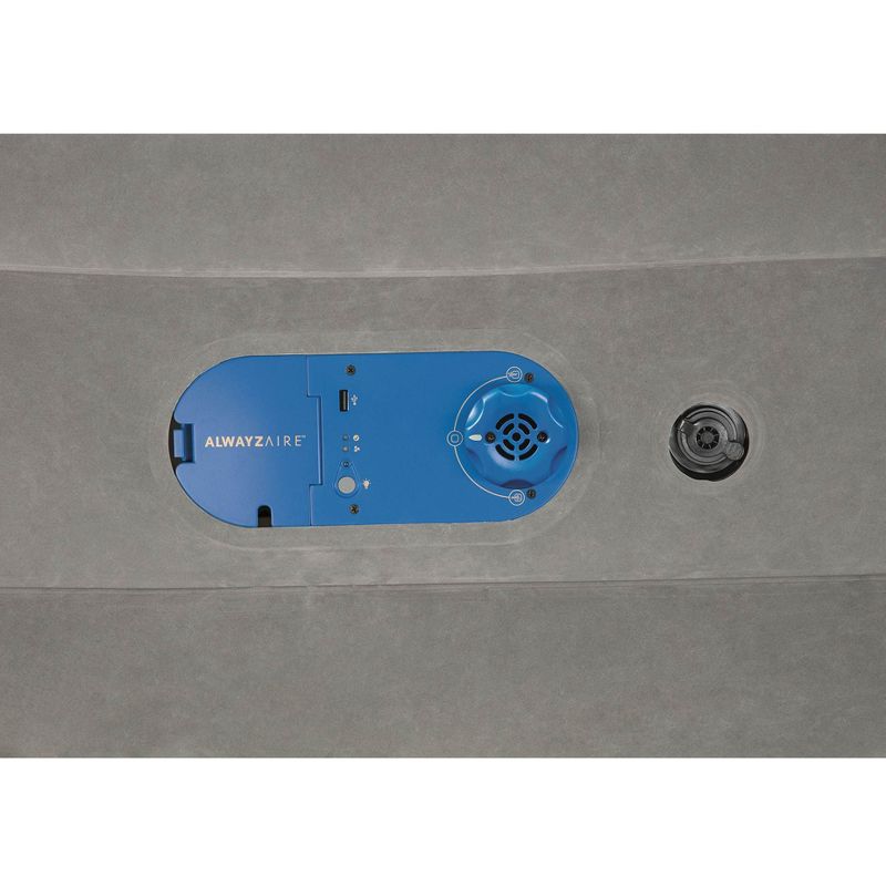 Bestway AlwayzAire Gray 18 Inch Raised Air Mattress Bed with Built-in Pump, Twin