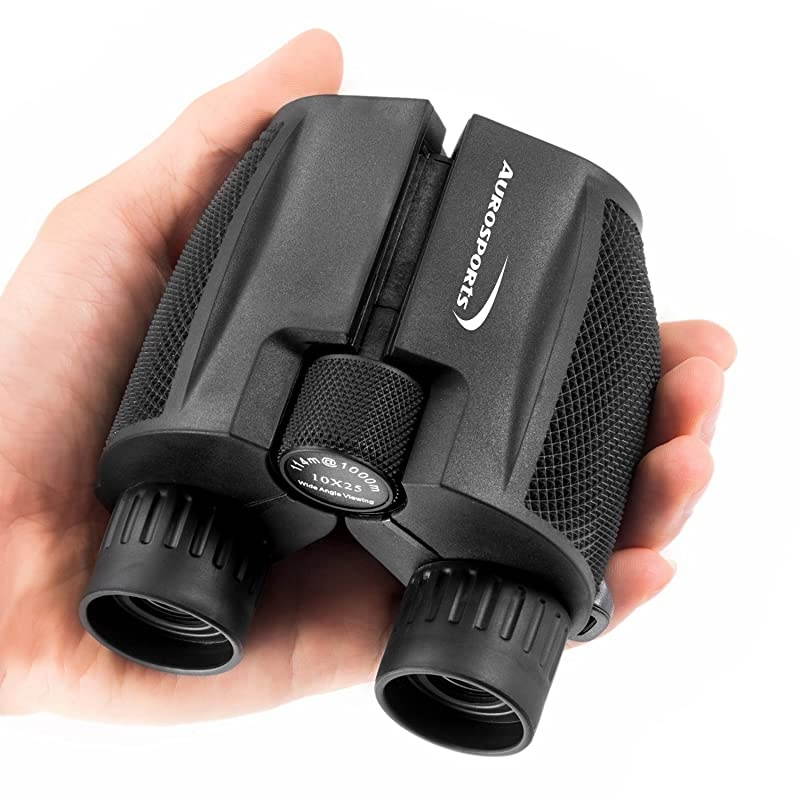 10x25 Folding High Powered Compact Binoculars for Adults Kids With Weak Light Night Vision Clear Binocular for Bird Watching Great for Outdoor Sports Games and Concerts