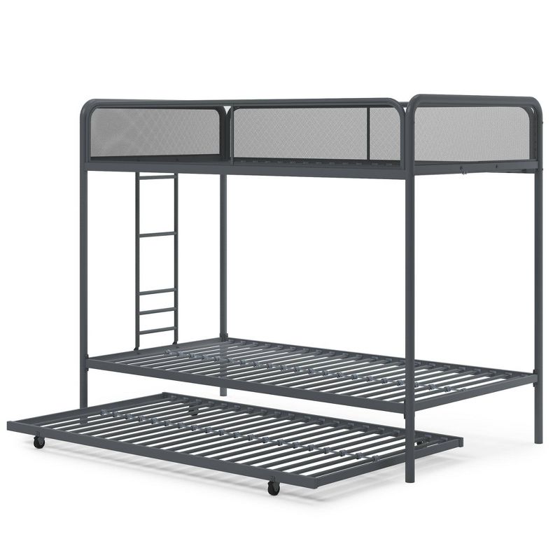 Twin Etta Triple Bunk Bed Gray - Room & Joy