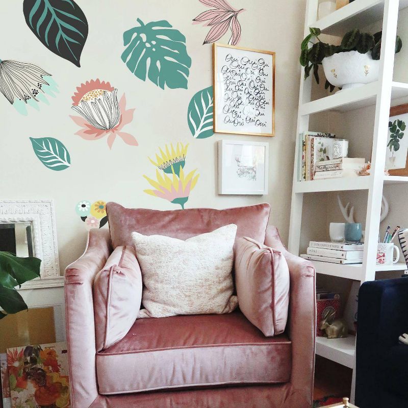 Tropical Leaves Peel and Stick Giant Wall Decal - RoomMates