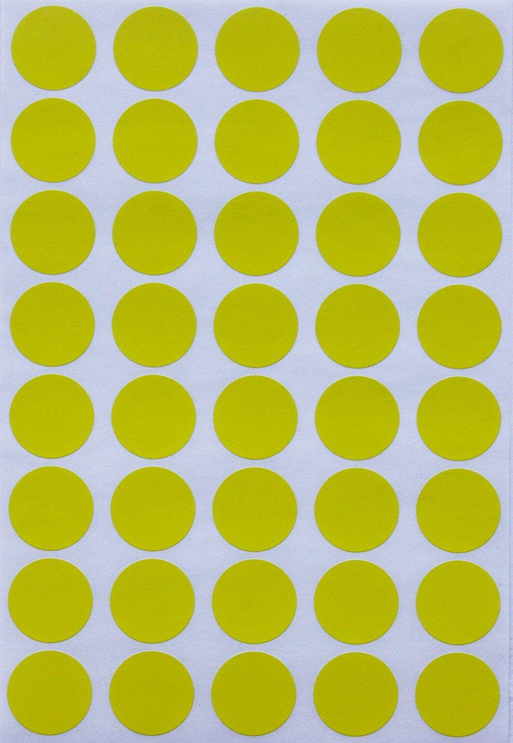 Round Labels Colored Sticker Dots 19mm 3/4 inch - Yellow - 600 Pack by Royal Green
