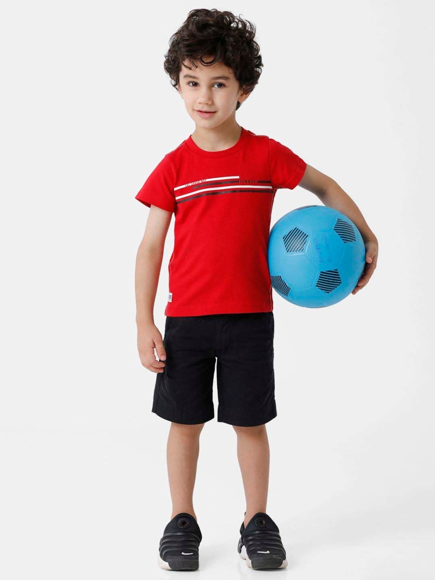 Kate & Oscar Kids Red Cotton Striped T-Shirt