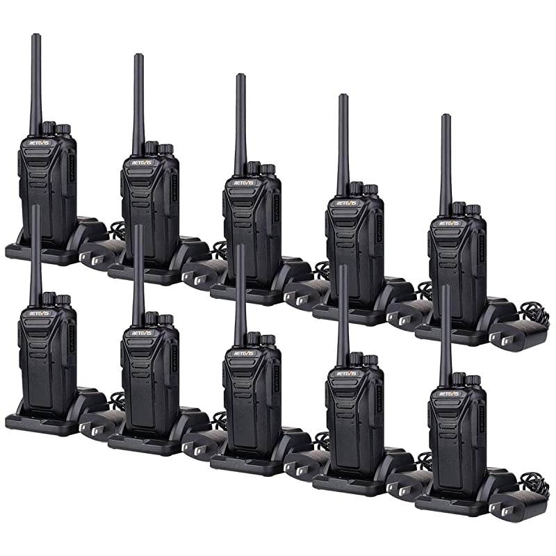 RT27 Walkie Talkies Long Range,Two Way Radios Rechargeable, Handheld VOX Hands-Free, Commercial 2 Way Radio with USB Charger Base, for Education, Construction, Warehouse (10 Pack)
