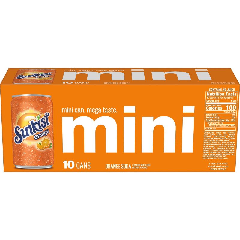 Sunkist Orange Soda - 10pk/7.5 fl oz Mini Cans