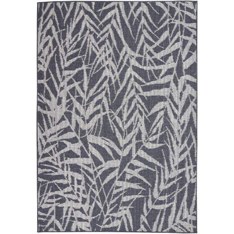 5'3"x7'3" Rectangle Indoor and Outdoor Leaf Area Rug Beige - Nourison