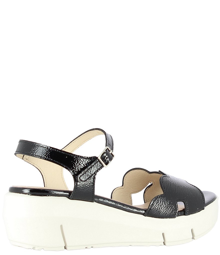 Wonders Christine Patent Leather Extra Light Platform Wedge Sandals