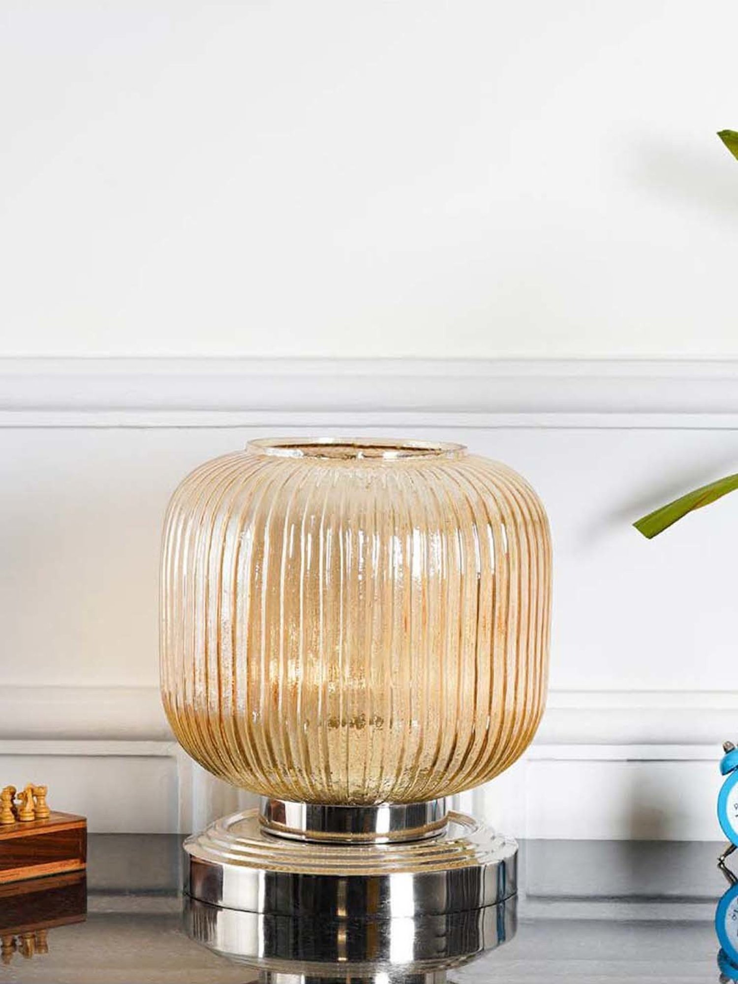 Kapoor Lamp Shades Amber & Gold Glass Sueno Table Lamp