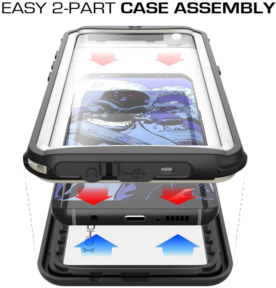 Ghostek Nautical Galaxy S8 Plus Waterproof Case with Screen Protector Extreme Rugged Heavy Duty Protection Full Body Sealed Shell Underwater Shockproof for 2017 Galaxy S8 Plus (6.2 Inch) - (Black)