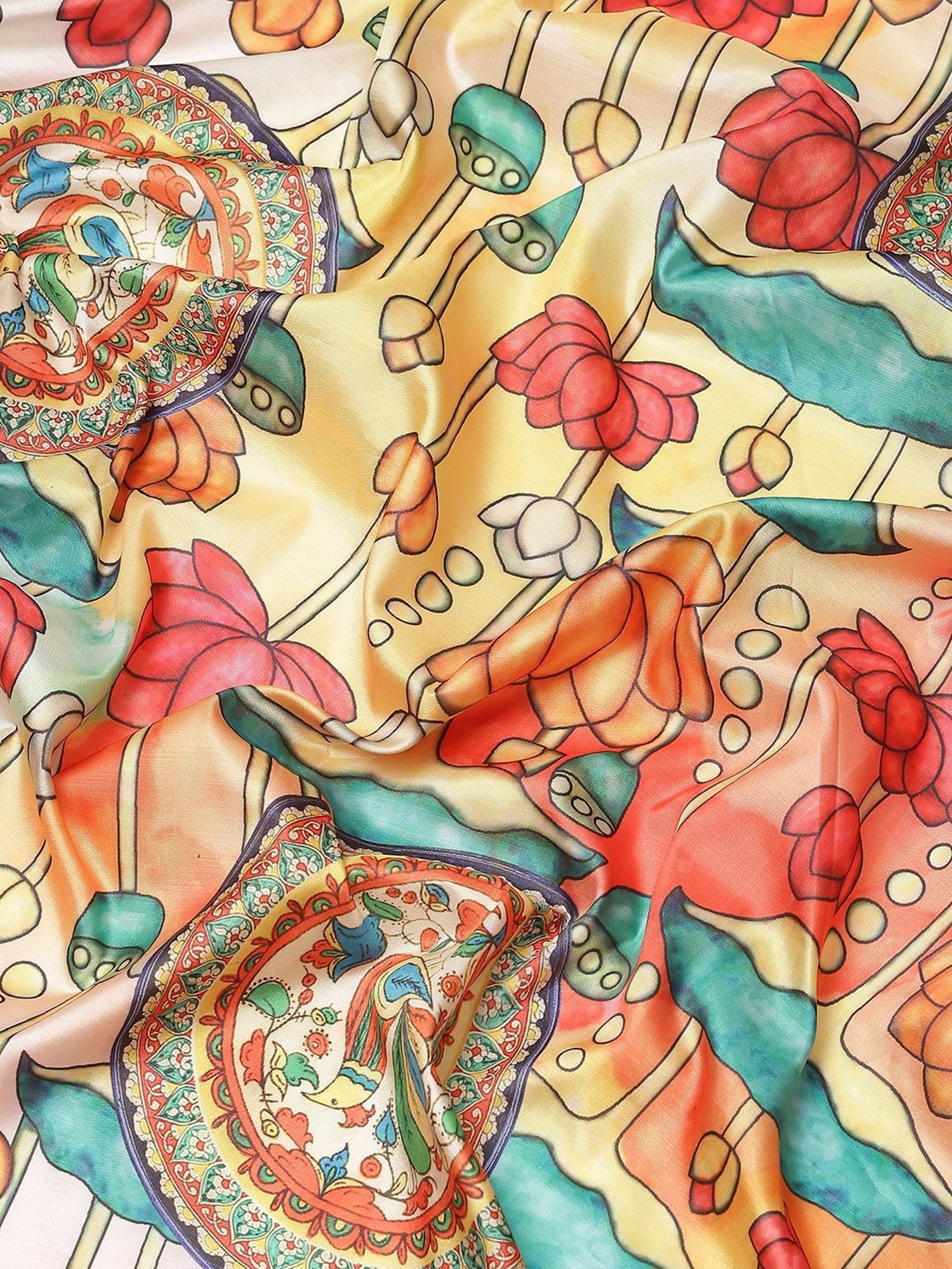 Silk Land Silk Multicolored Woven Saree With Unstitched Blouse