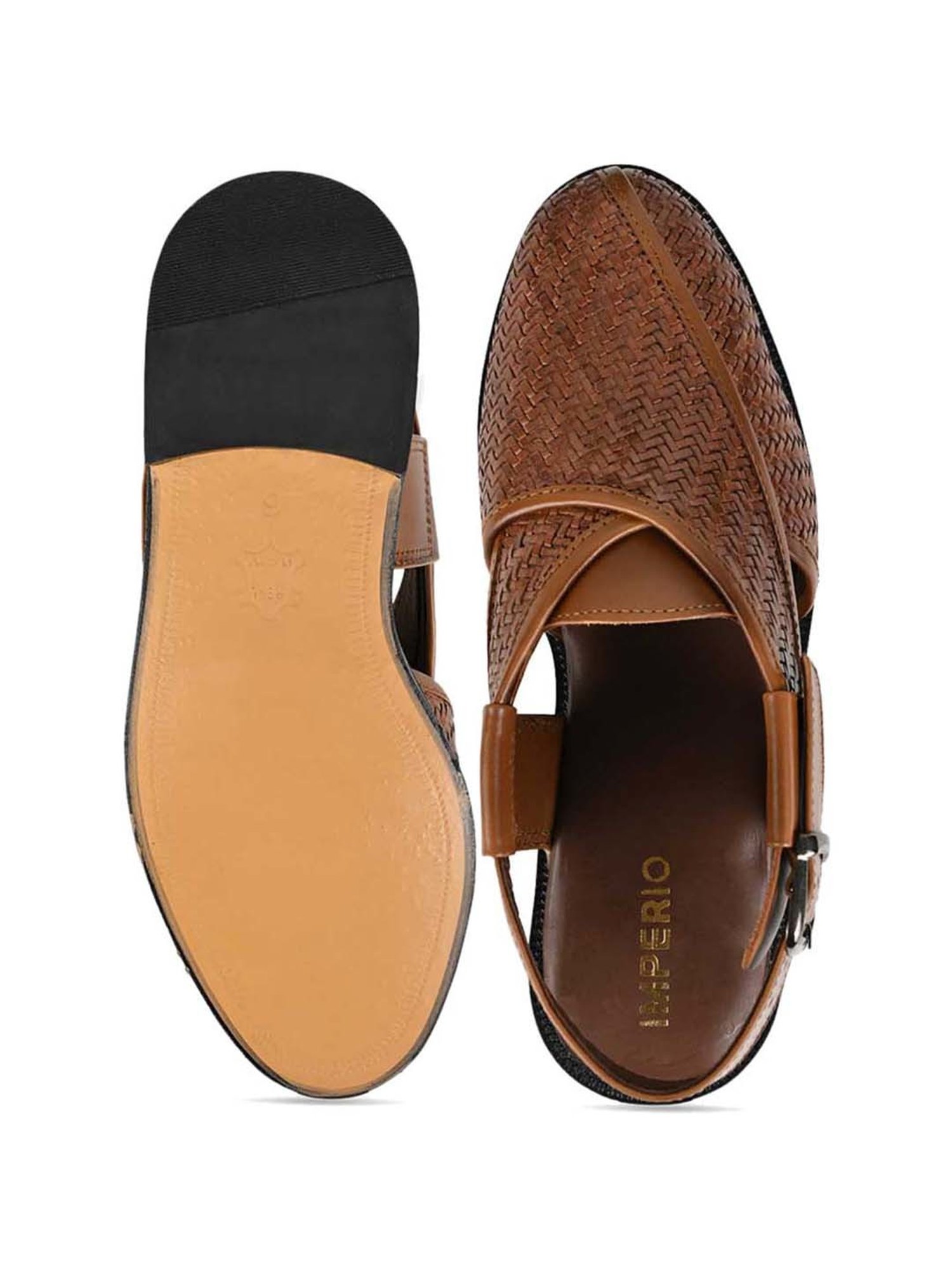 Imperio by Regal Men's Tan Back Strap Sandals