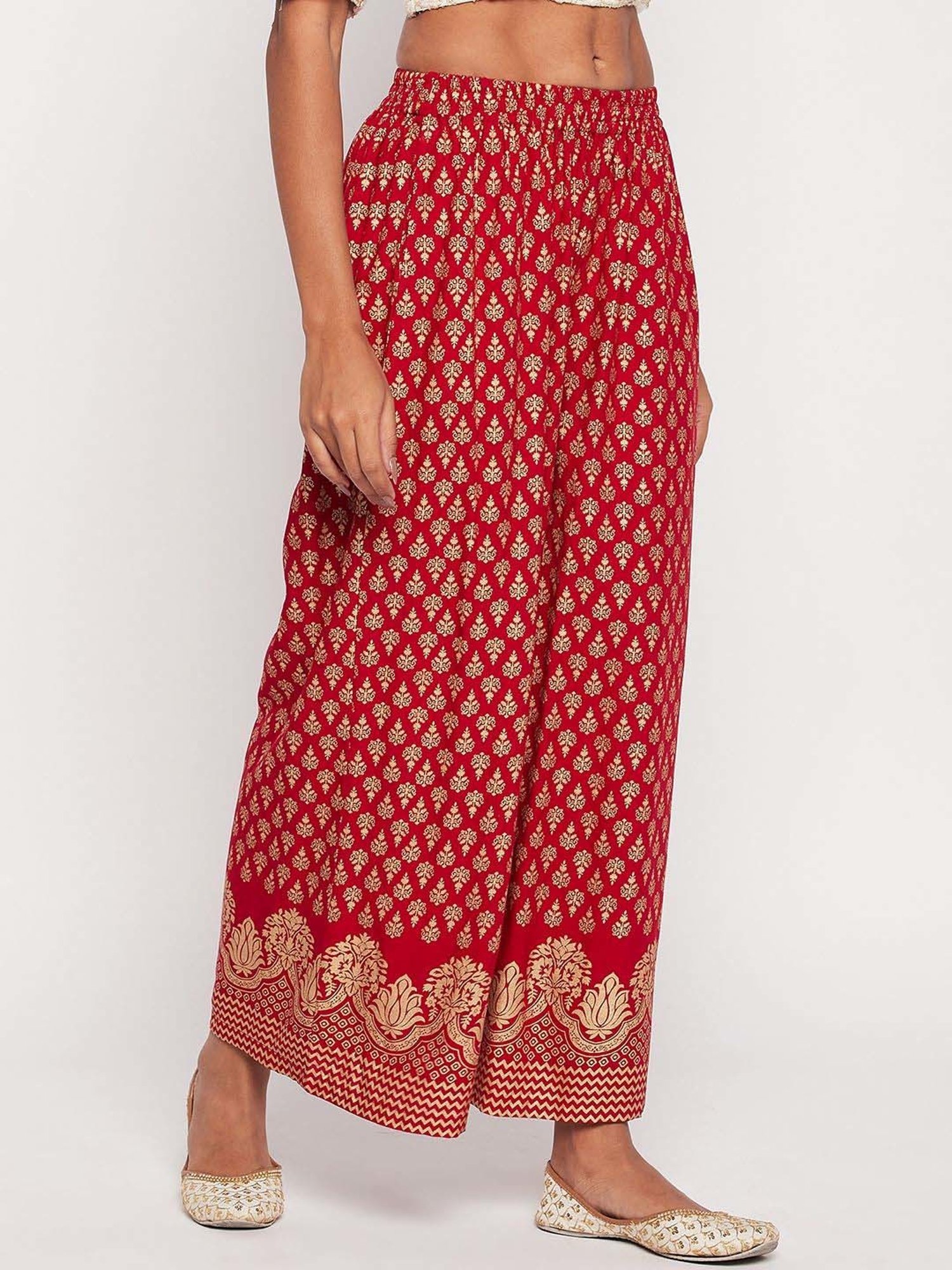 Castle Red Printed Palazzos