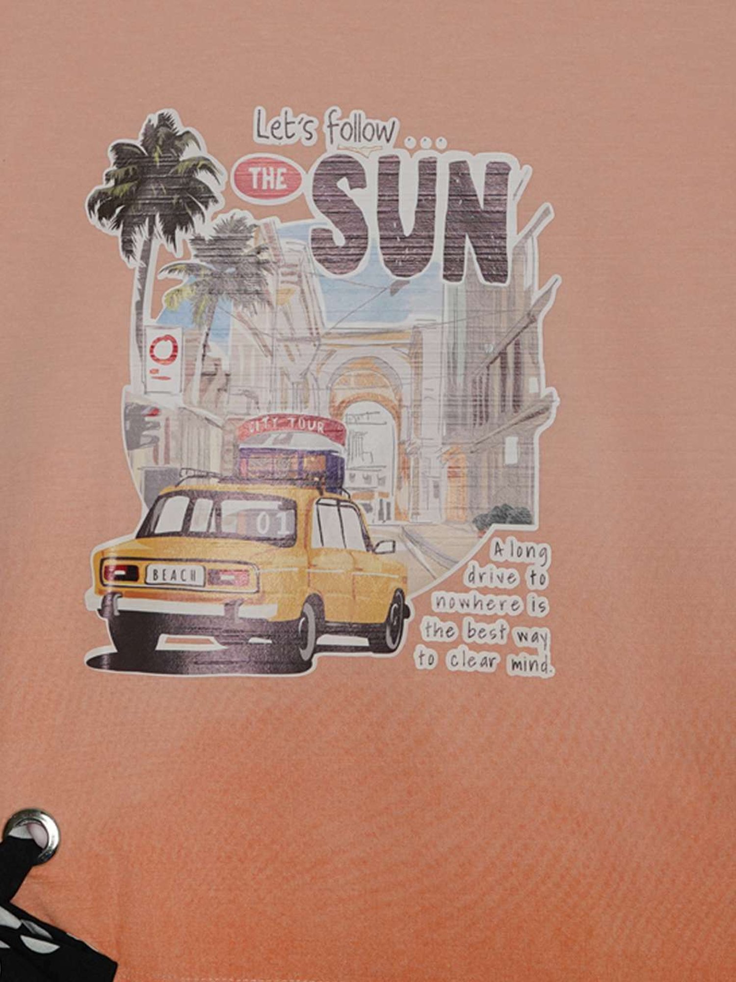 ZIAMA Kids Peach Printed Top