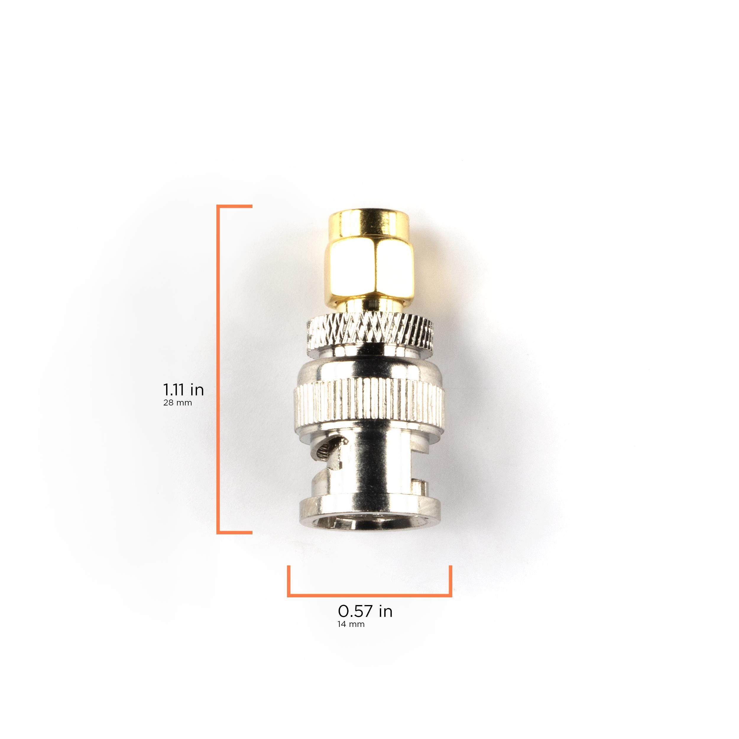 THE CIMPLE CO - Gold SMA Male to BNC Male Adapter | 25 Pack Coupler | Male to Female Coaxial (RF) Connector, Compatible with RF, SDI, HD-SDI, CCTGV, Camera
