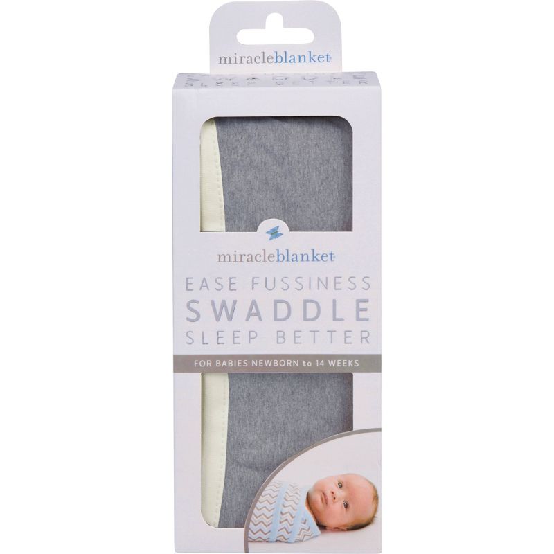 Miracle Blanket Solid Print with Trim Baby Swaddle - Cloud Gray/Pastel Yellow