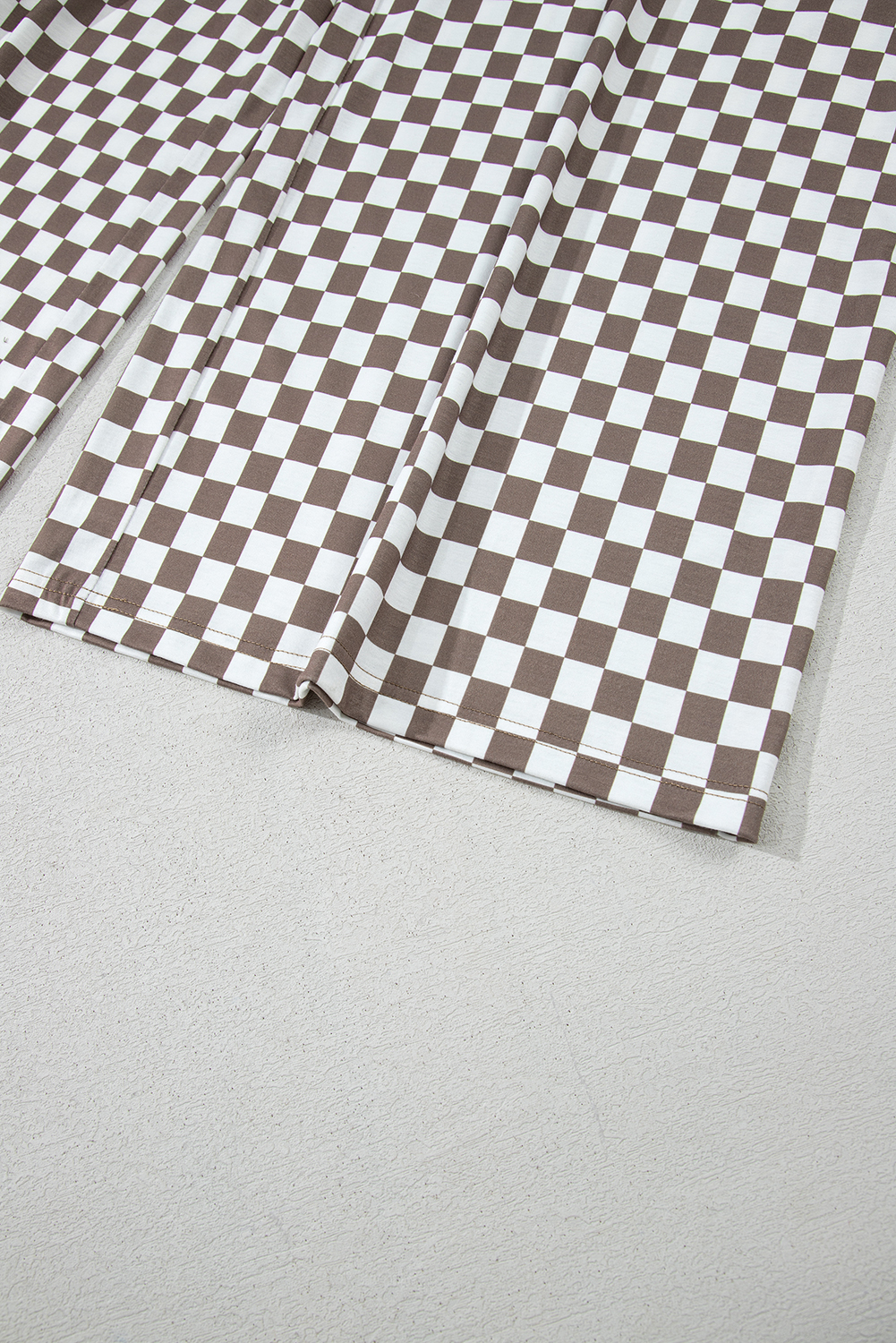 Gray Textured Wide Leg Overall with Pockets