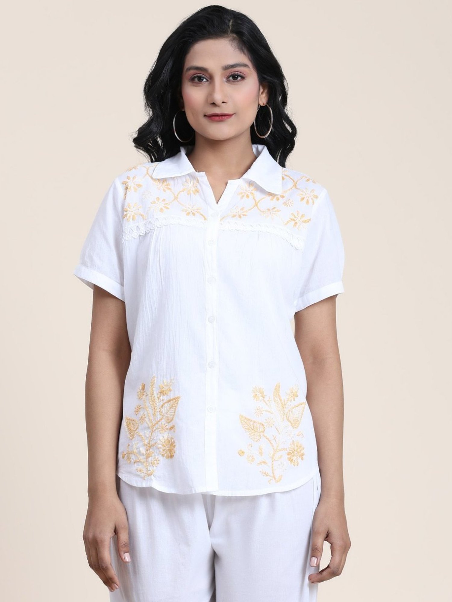 House Of Kari Hand Embroidery Chikankari Shirts