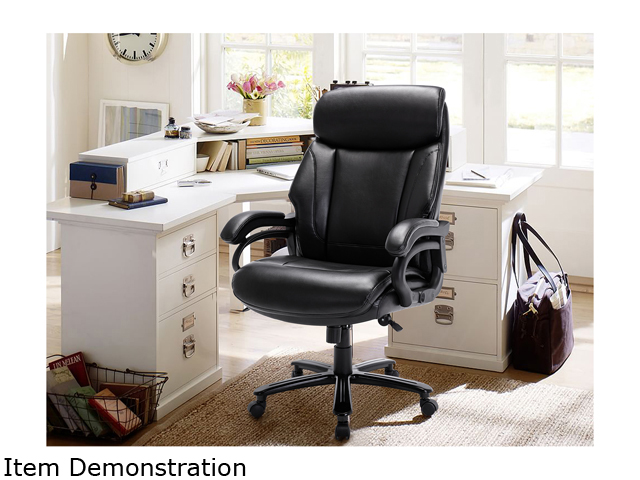 STARSPACE High Back Big & Tall 400lb Bonded Leather Office Chair Large Executive Desk Computer Swivel Chair - Adjustable Tilt Angle, Thick Padding and Ergonomic Design for Lumbar Support