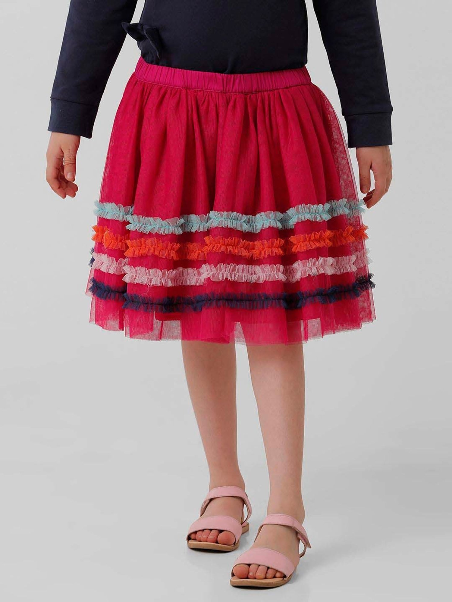 Kate & Oscar Kids Red Color Block Skirt