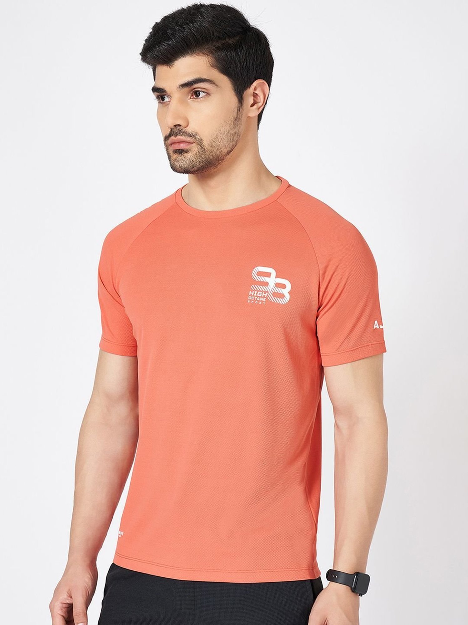 Ajile By Pantaloons Peach Slim Fit Printed T-Shirt