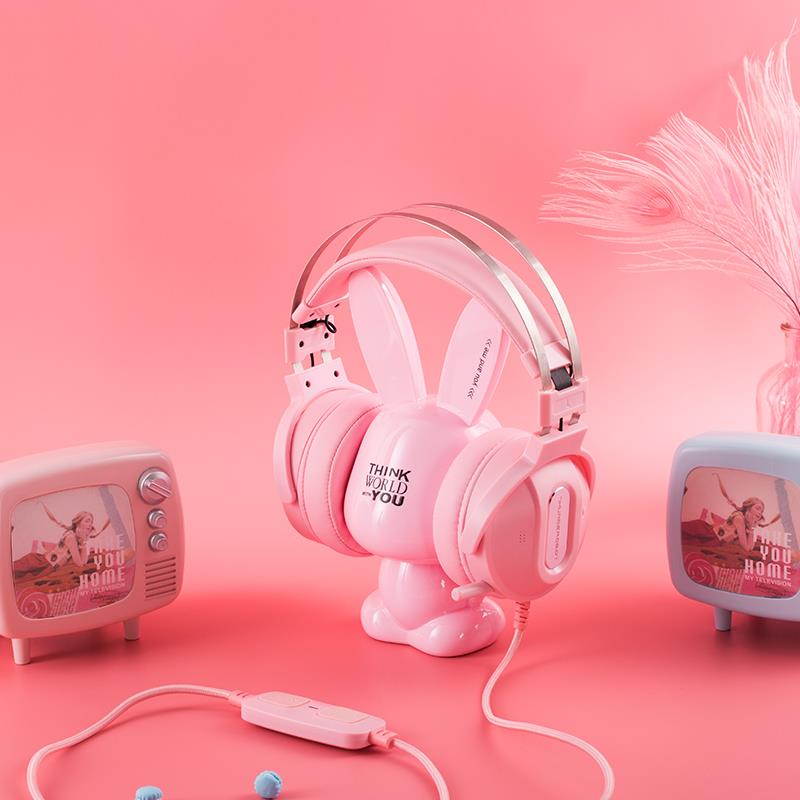 Thunderobot H71 Desert Storm ANC Wired 7.1 Channel 132db High Sensitivity Quad Driver Units Automatic Noise Canceller Gaming Headset - Pink