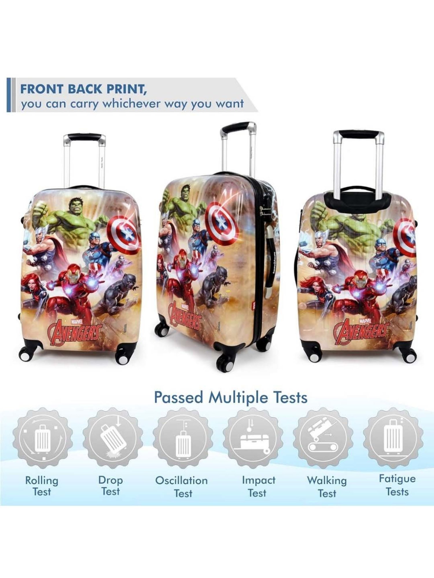 Humty Dumty Avengers Multicolor Medium Hard Trolley Bag -50.8cm
