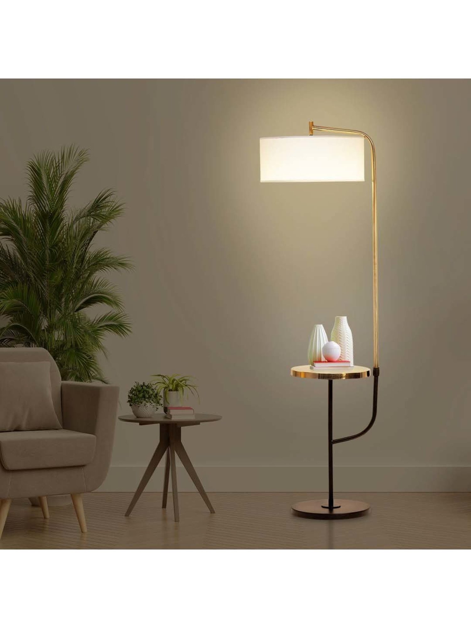 64" x 8.9" x 10.5" Smart Light Full Spectrum Floor Lamp (Includes LED Light Bulb) White - Verilux