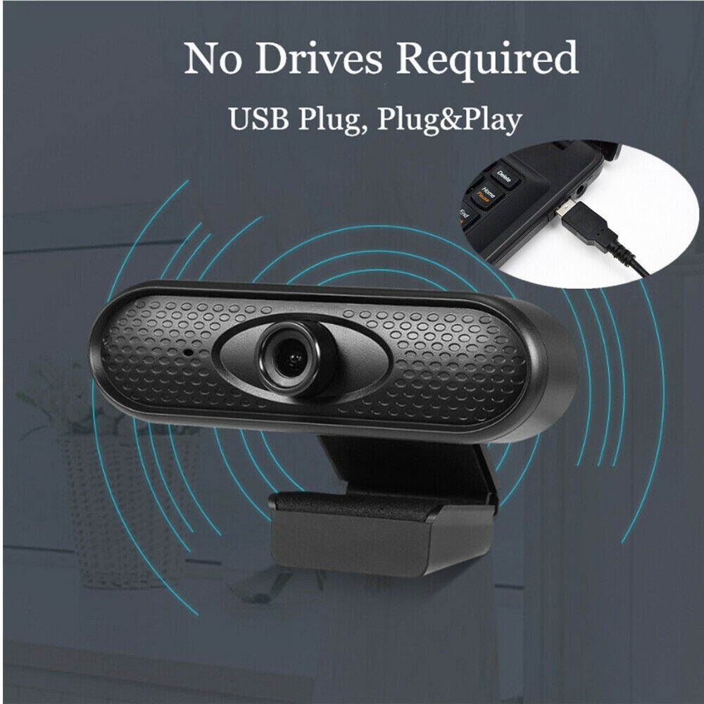 1080P Full HD Webcam with Microphone for PC Desktop  Laptop USB 2.0 Web Camera
