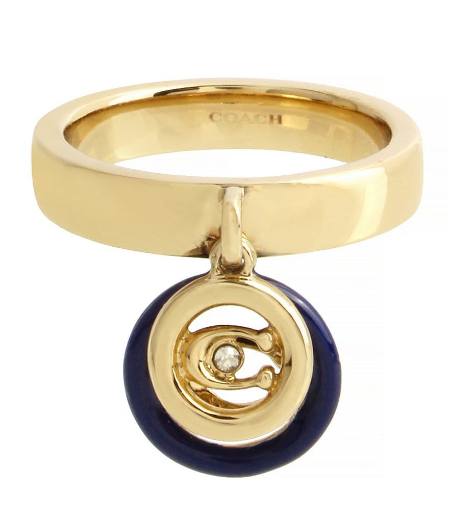 COACH Signature C Enamel Charm Ring