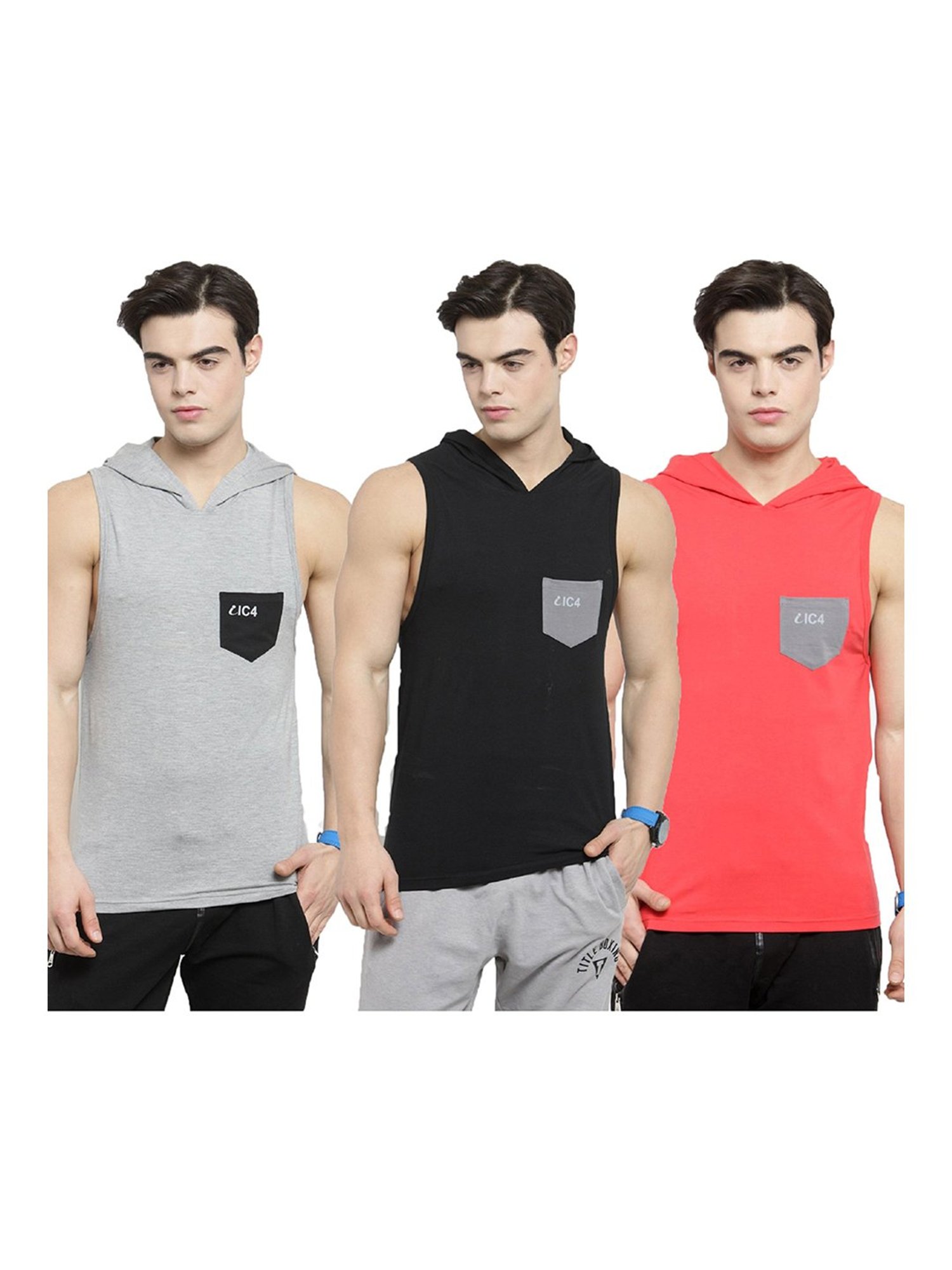 IC4 Multicolor Vests - Pack of 3