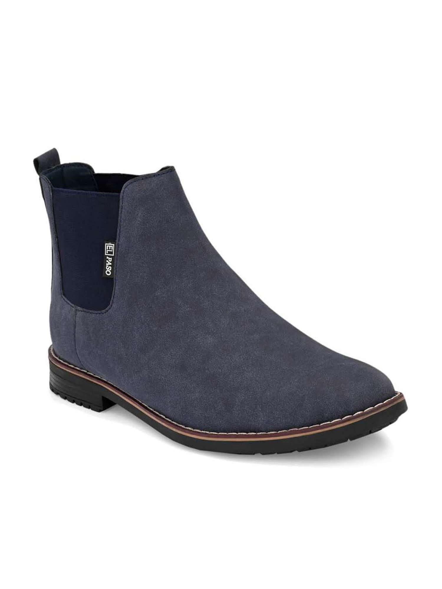 El Paso Men's Blue Chelsea Boots