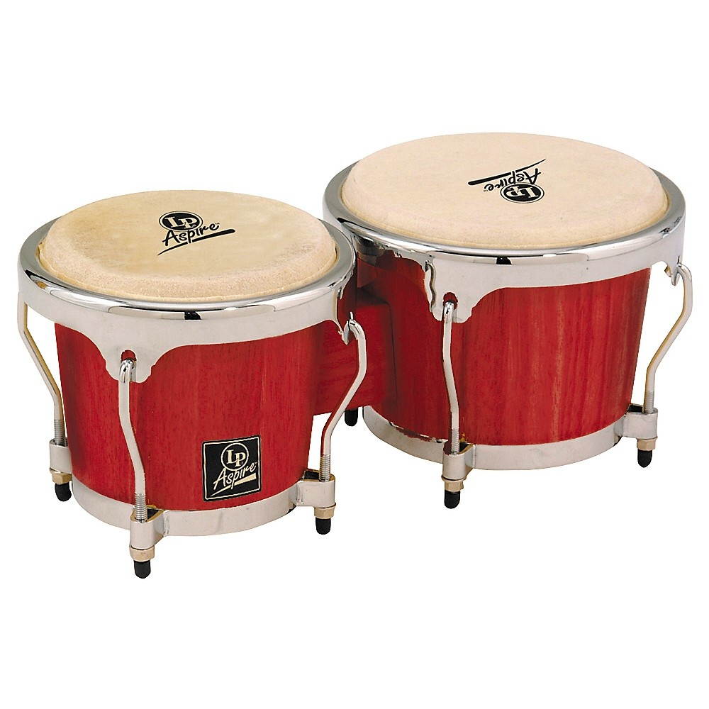 LP LPA601 Aspire Oak Bongos with Chrome Hardware Red Wood