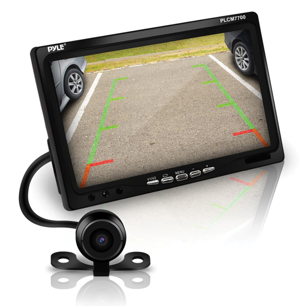 Car Backup System with 7-Inch Monitor and Bracket-Mount Backup Camera with Distance Scale Line