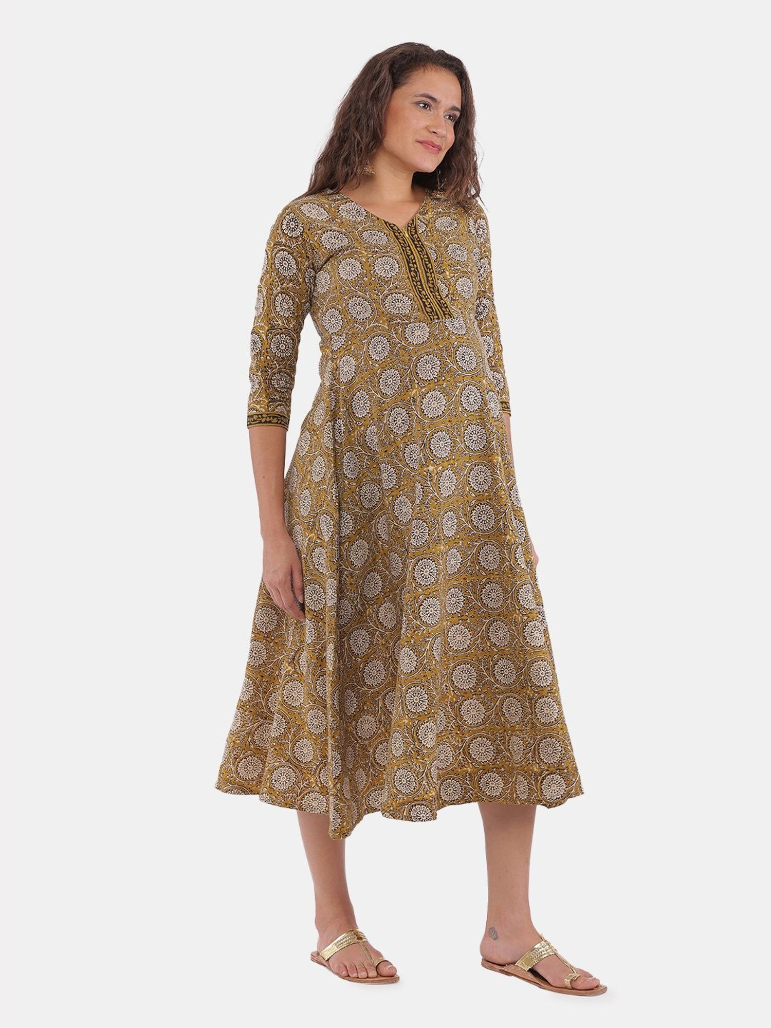 The Mom Store Olive Printed Maternity Dress