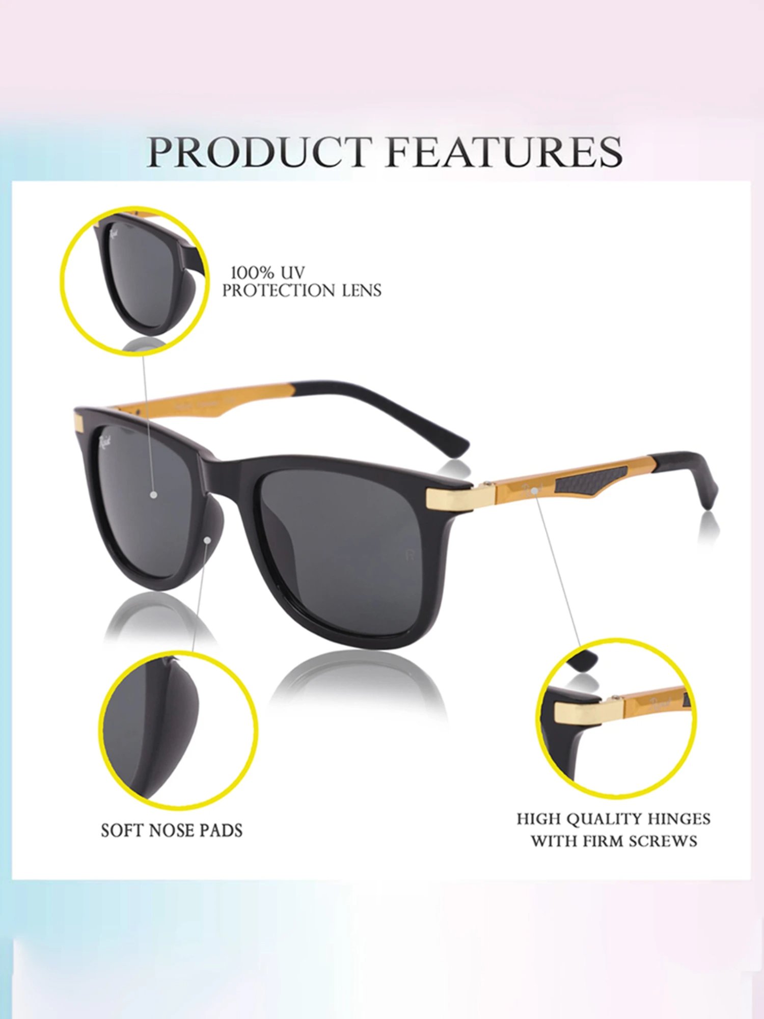 Resist Eyewear Black UV Protection Unisex Sunglasses