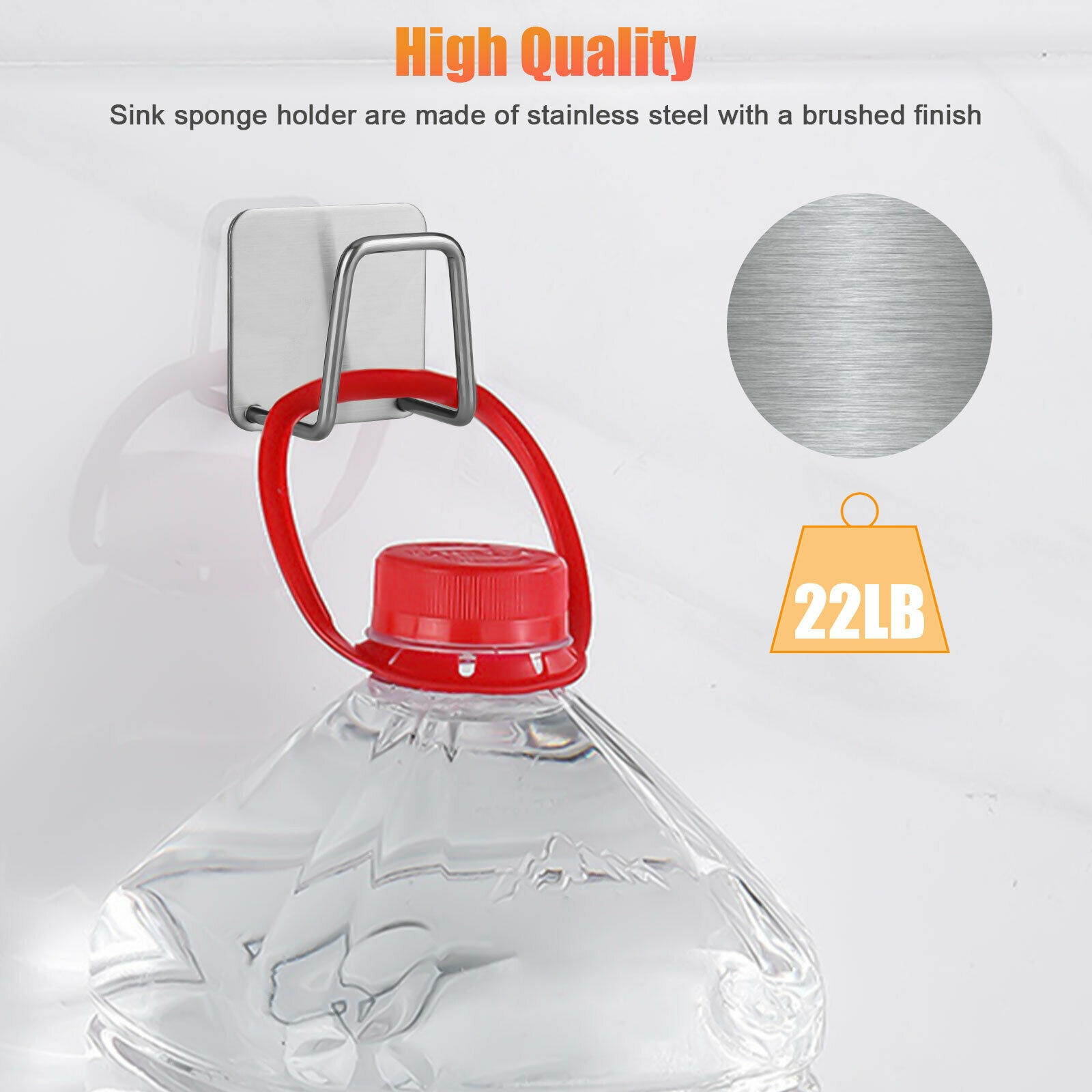 2/4/6PCS Stainless Steel Adhesive Sink Sponge Holder Kitchen Drain Storage Rack