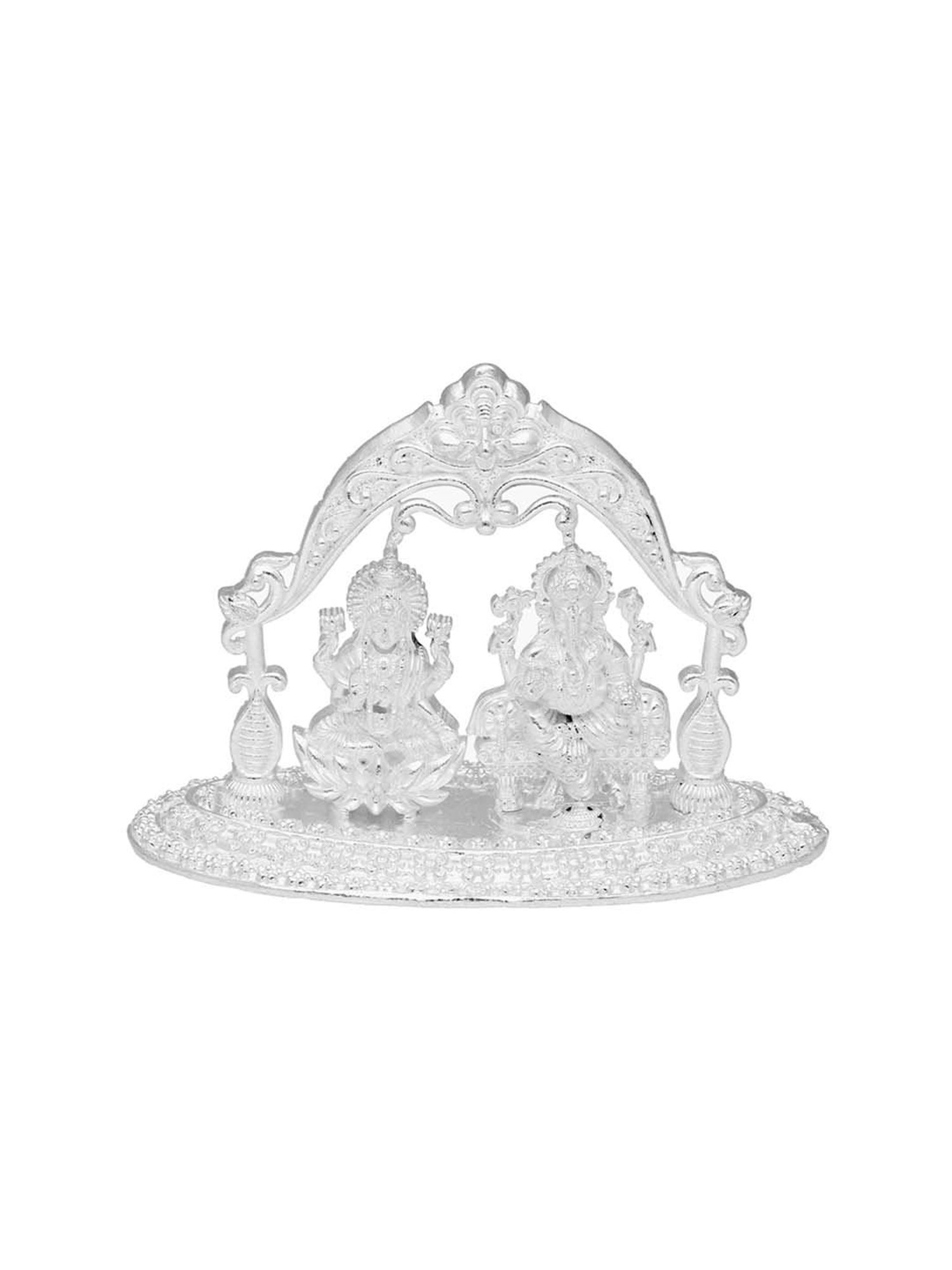 Sri Jagdamba Pearls Laxmi Ganesha 0.8 Silver Divine Idol