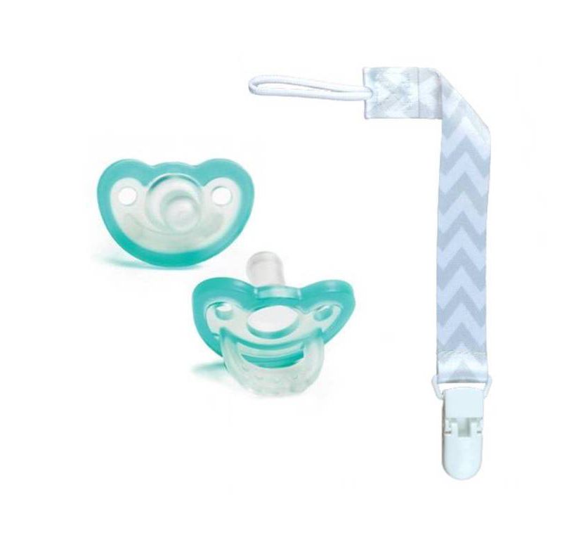 RaZbaby JollyPop Pacifier With Universal Holder 2pk - Gray