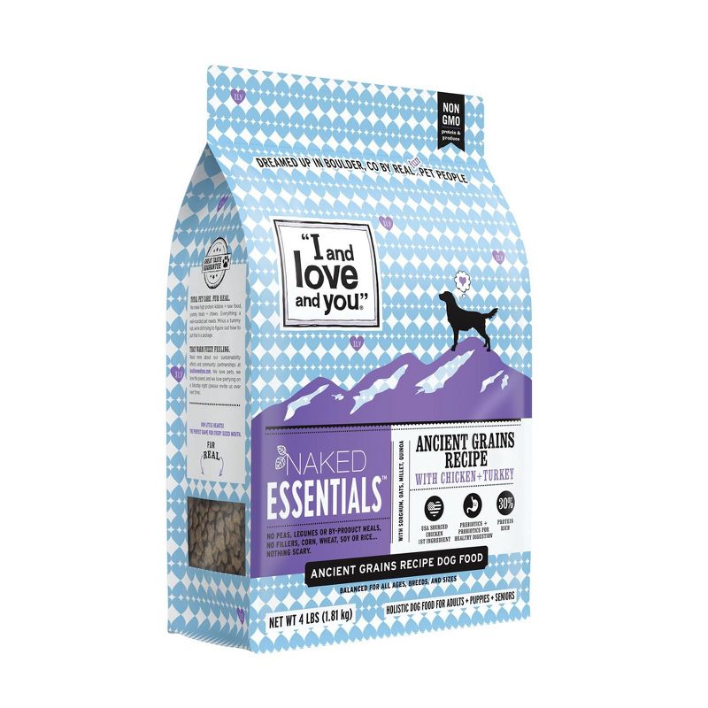 I and Love and You Naked Essentials Ancient Grains with Chicken & Turkey Holistic Dry Dog Food - 4lbs