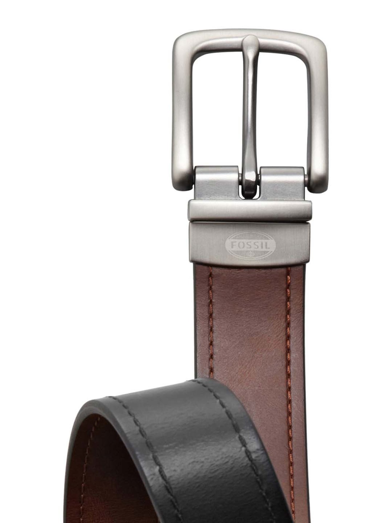 Fossil Parker Brown Leather Casual Belt For Men