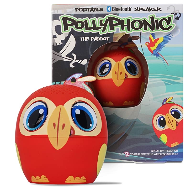 Mini Bluetooth Animal Wireless Speaker for Kids of All Ages True Wireless Stereo Pair with Another TWS Pet for Powerful Rich RoomFilling Sound PollyPhonicParrot