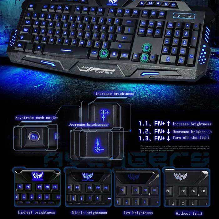 LED Backlit Wired USB Gaming Keyboard