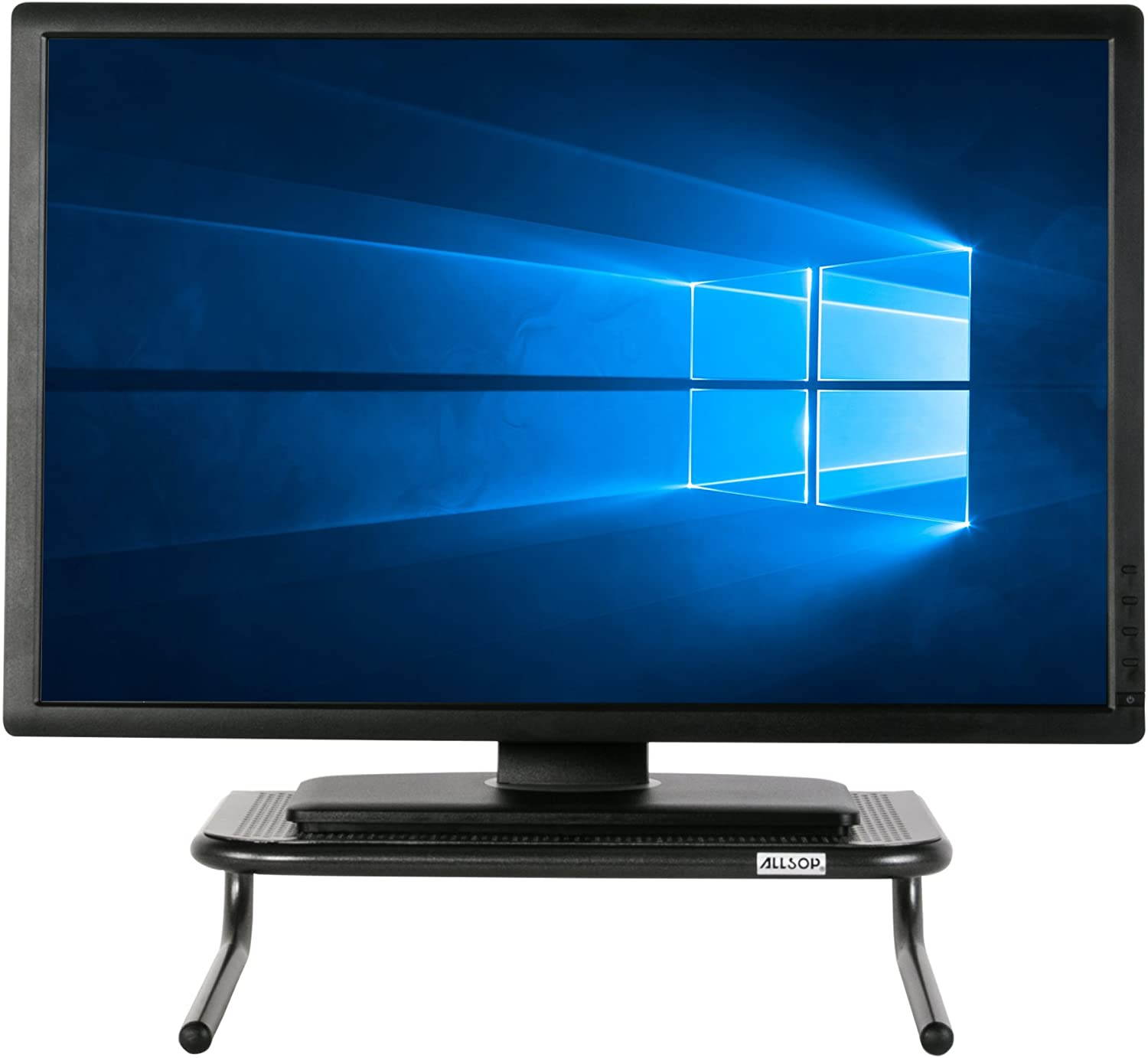 Allsop Metal Art Jr. Monitor Stand 14-Inch Wide Platform - Pearl Black (30165)