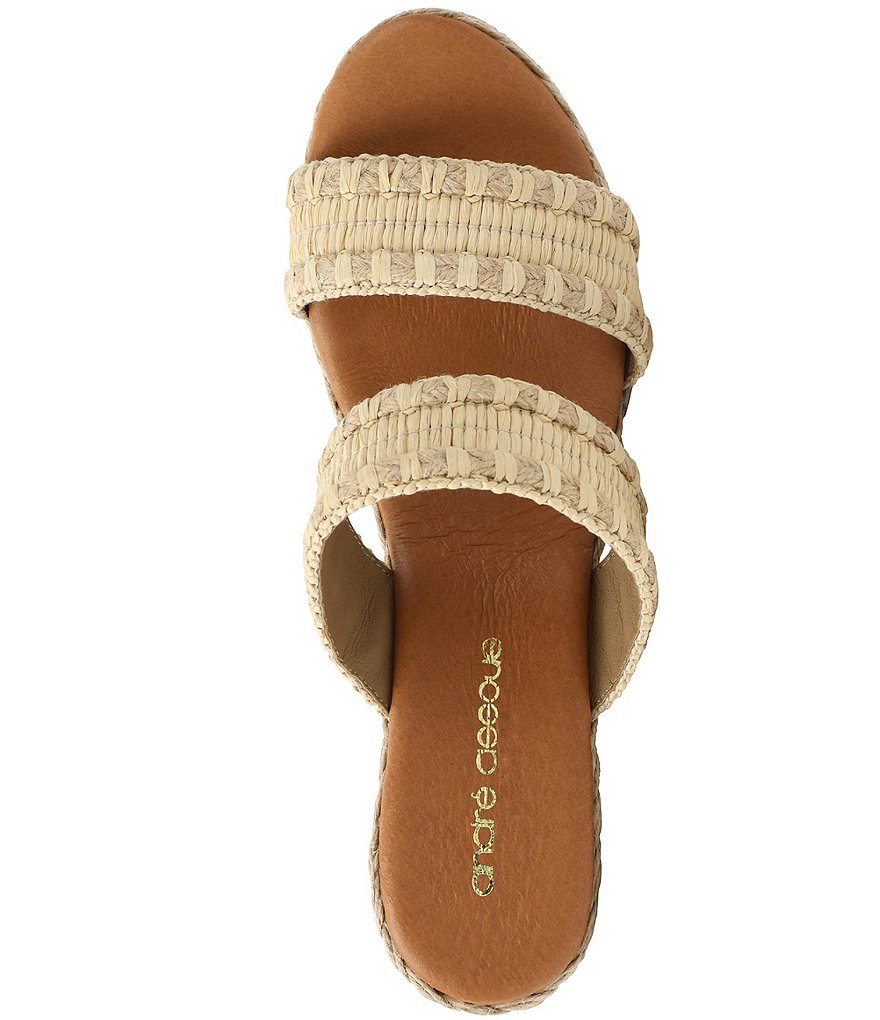 Andre Assous Nolita Raffia Espadrille Slide Wedges