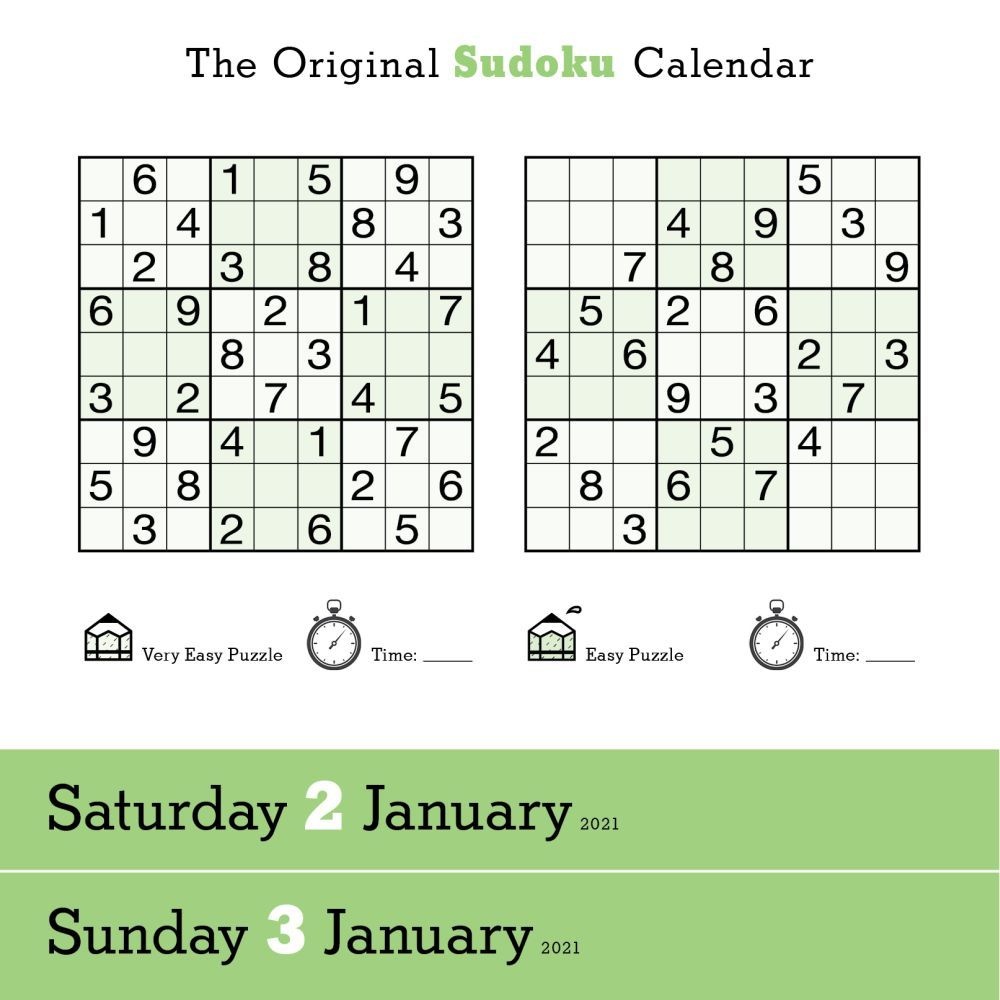 Original Sudoku Page-A-Day Calendar 2021